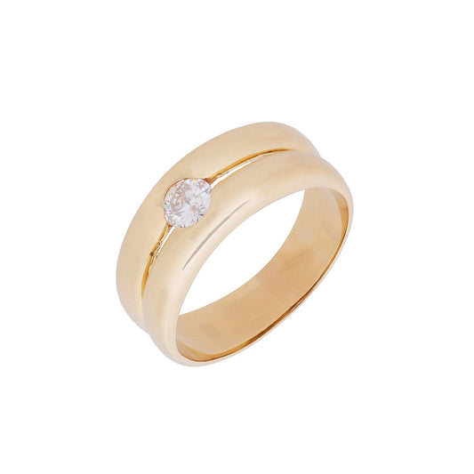 Anel aros com 0,33 ct de diamante em ouro