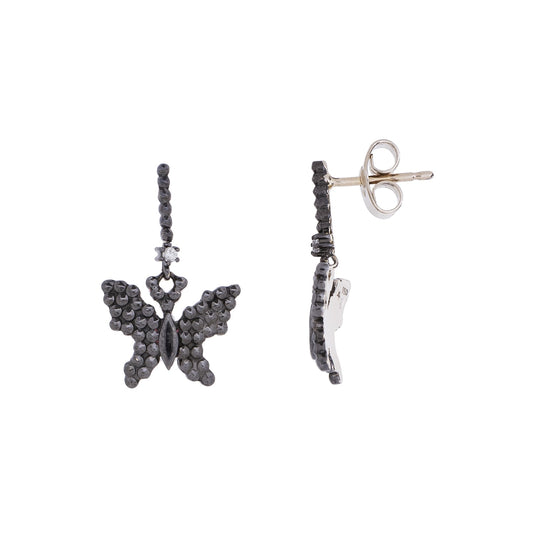 Brinco pêndulo H.Stern com diamantes em ouro com ródio negro