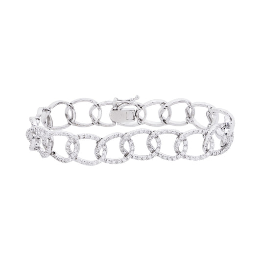 Pulseira articulada com 1,00 ct de diamantes em ouro