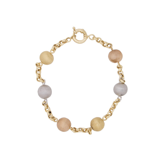 Pulseira berloque com 20,7 cm em ouro tricolor