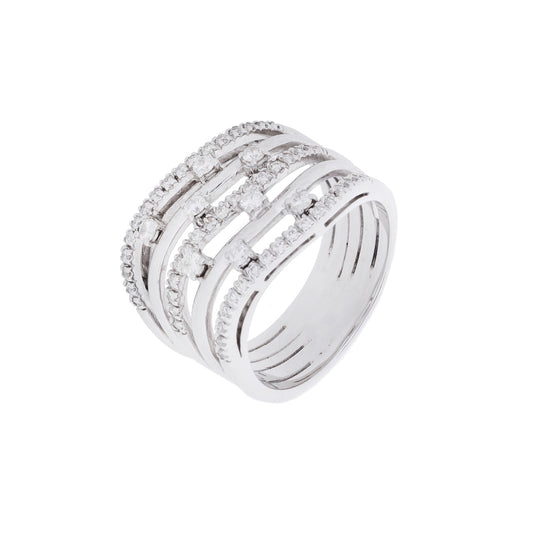 Anel aros com 0,69 ct de diamantes em ouro