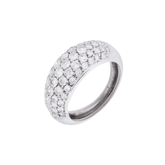 Anel abaulado com 1,44 ct de diamantes em ouro