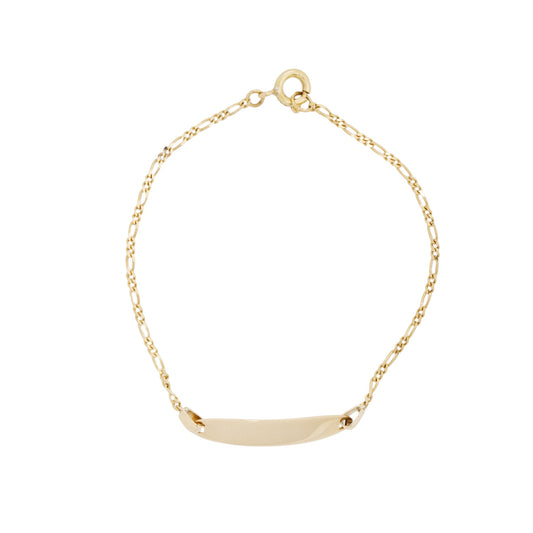 Pulseira infantil placa em ouro