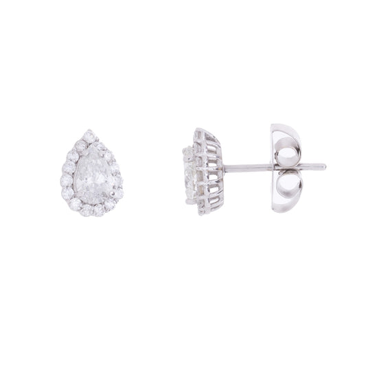 Brinco gota com 1,30 ct de diamantes em ouro