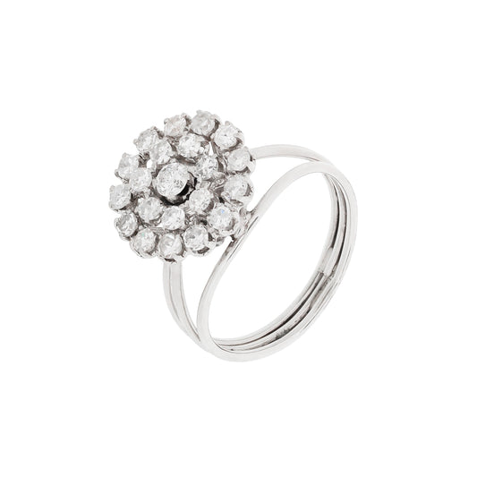 Anel Vintage chuveiro com 1,10 ct de diamantes em platina