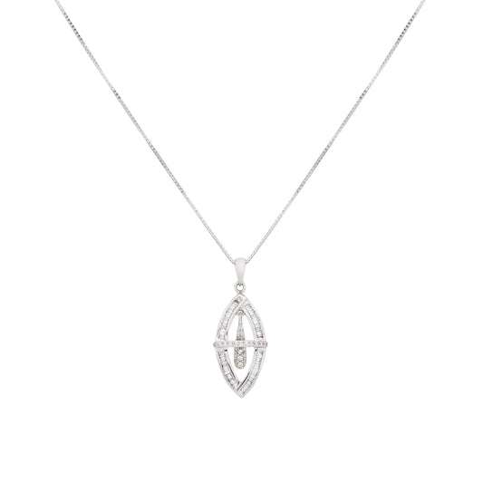 Colar berloque com 0,50 ct de diamantes em ouro branco