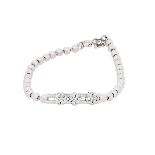 Pulseira esfera 0,42 ct de diamantes em ouro branco