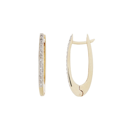 Brinco argola com 0,20 ct de diamantes em ouro bicolor