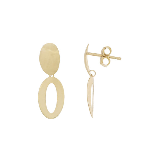 Brinco design vazado em ouro amarelo