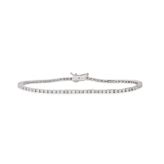 Pulseira riviera com 3,00 ct de diamantes em ouro branco