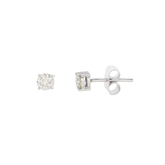 Brinco solitário com 0,50 ct de diamantes em ouro branco