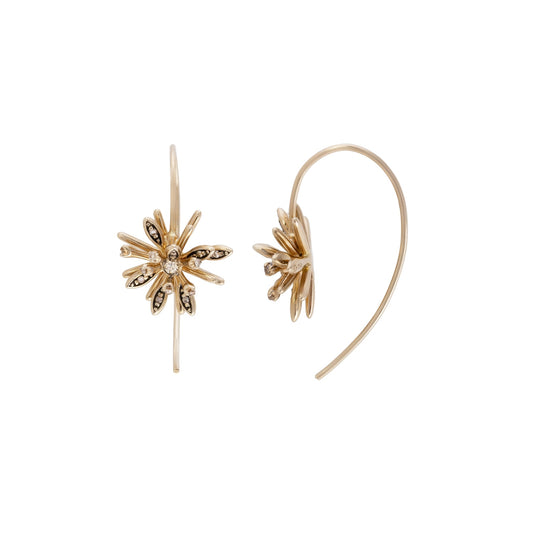 Brinco H.Stern coleção Flow com diamantes cognac em ouro nobre